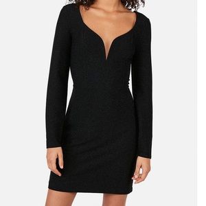 Express Black Sparkle Sweetheart Dress